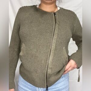 London Wrap zip‎ up 100% cotton sweather in green size 8 in great condition